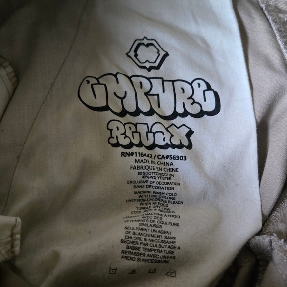 EMPYRE Cargo Pants Beige Relaxed Fit Size 28 Utility Streetwear Button fly - Picture 4 of 9